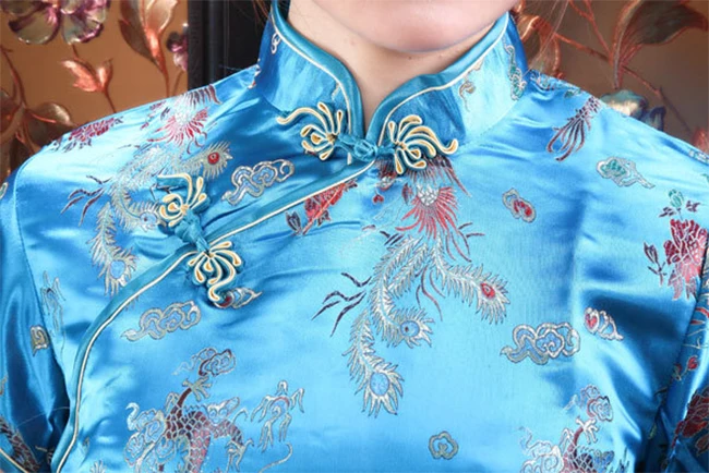 Ретро китайские женские Cheongsam топы дракон феникс вышитые рубашка Ципао традиционные с короткими рукавами кофточка Ципао размер S-3XL