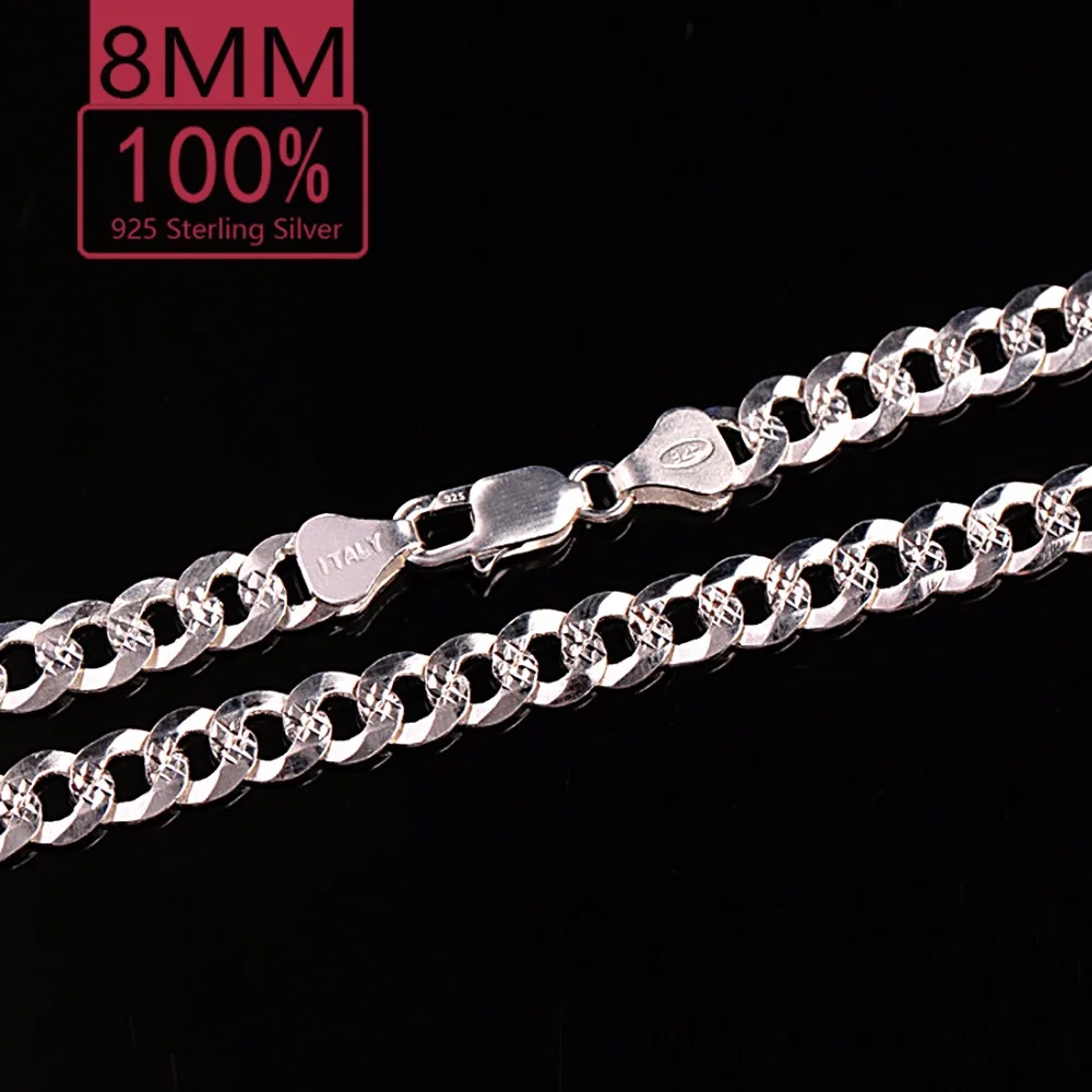 

KASANIER 10pcs 100% 925 Sterling Silver Bracelet 8MM Men Bracelet Charm Bangles fashion silver jewelry silver 925 bracelets