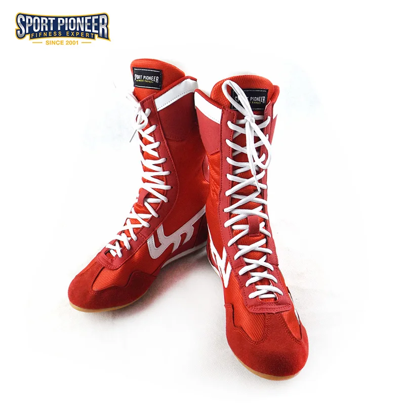 Sport Pioneer Boxing Shoes Training Shoes Tendon at The end Leather Sneakers Professional Boxing Shoes for Men
