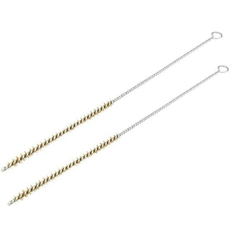 10 Pcs 6 Mm Diameter Brass Wire Tube Brush Cleaning Tool 30Cm Length Silver Tool