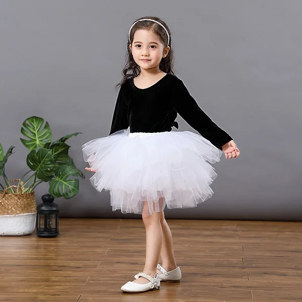 Модная юбка-пачка для девочек супер пышная 6-слойная юбка-американка платье принцессы с юбкой-пачкой балетный танцевальный карнавальный костюм 3-9ys детская одежда - Цвет: white