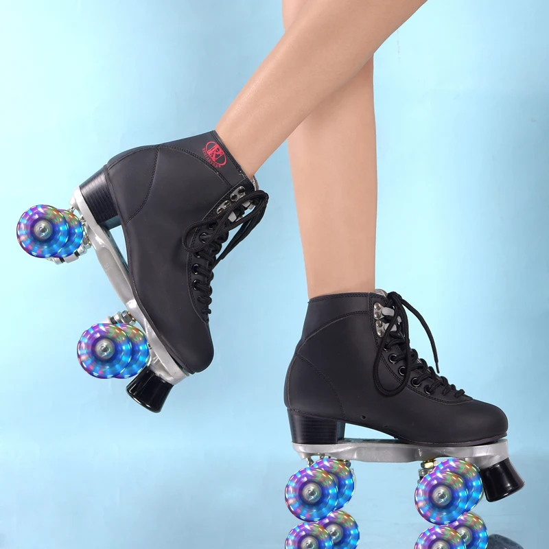 Prix pour RENIAEVER Patins à roulettes Double Ligne Patins noir Femmes Dame Adulte Led Éclairage 4 Roues Deux ligne De Patinage Chaussures livraison gratuite Prix pour RENIAEVER Patins à roulettes Double Ligne Patins noir Femmes Dame Adulte Led Éclairage 4 Roues Deux ligne De Patinage Chaussures livraison gratuite