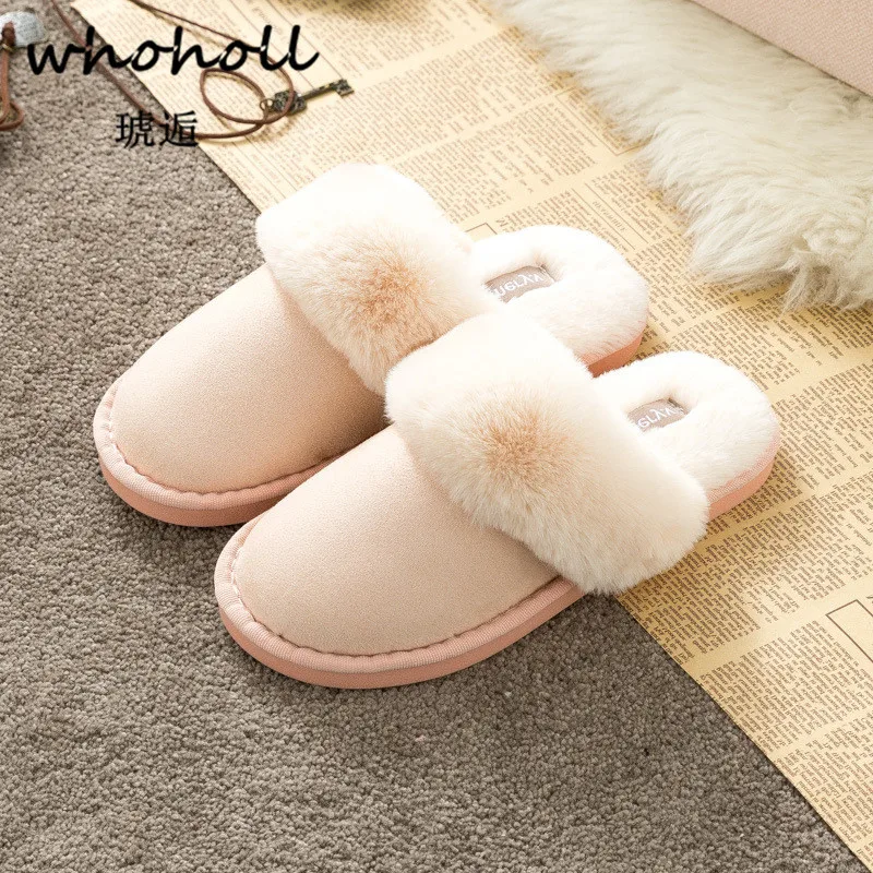

Whoholl Winter Warm Ful Slippers Women Slippers Cotton Sheep Lovers Home Slippers Indoor Plush Size House Shoes Woman Wholesale