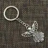 Fashion Guardian Angel 42x38mm Pendant 30mm Key Ring Metal Chain Silver Color Men Car Gift Souvenirs Keychain Dropshipping ► Photo 3/4