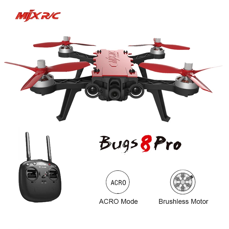 Дрон MJX B8 Pro Bugs 8Pro Радиоуправляемый с бесщеточным Мотором камера 5 8G 720P