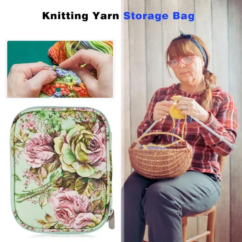 Knitting Yarn Storage Bag Case Crochet Hooks Thread Sewing Kits Organizer Crochet Hooks Knitting Needles Sewing Set DIY Storage