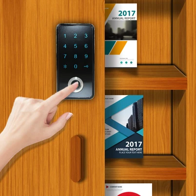 Замок шкафа, электронный замок с отпечатком пальца, дверной замок Smart, Keyless Password Touch High Security Lock