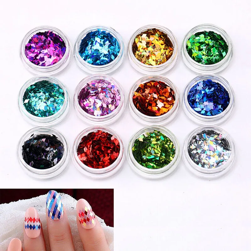 

1set mixed 12 colors DIY Paillette Manicure Tips Decoration Nail Sequins Nail Accessories