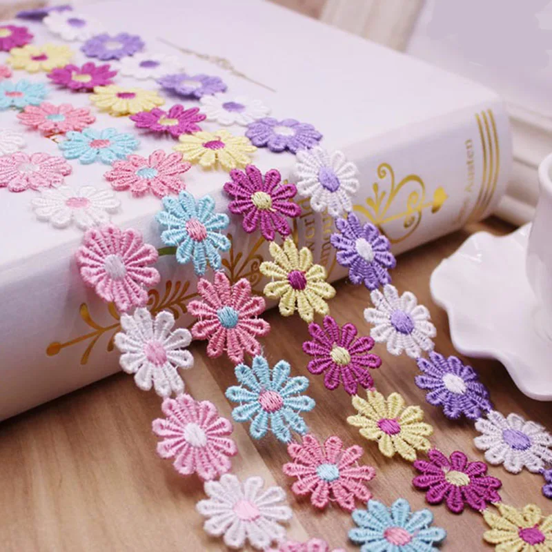 Buy 10 Yards Colorful Daisy Flower Lace Trim Knitting