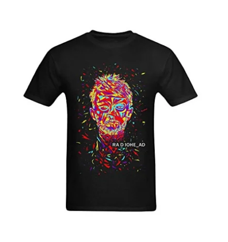 Radiohead Fanart Colored Painting Design Quality T Shirts Men Printing Short Sleeve O Neck | Мужская одежда