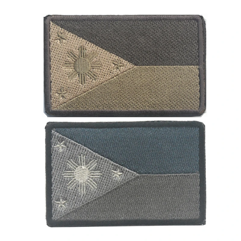 Wholesale Philippine National Flag Embroidery Patch Embroidered Patches