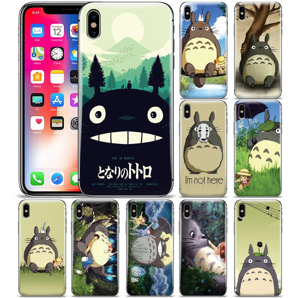 Защитный чехол из ТПУ с рисунком аниме Мой сосед Тоторо для iPhone 5 6 7 8 Plus XR XS MAX 11 PRO