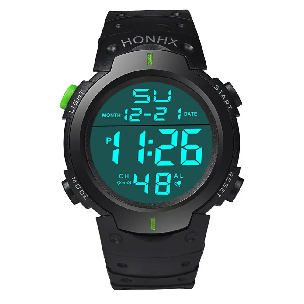 Роскошные Мужские аналоговые цифровые военные армейские спортивные светодиодный водонепроницаемые наручные часы новые мужские спортивные водонепроницаемые часы relogio masculino - Цвет: gn
