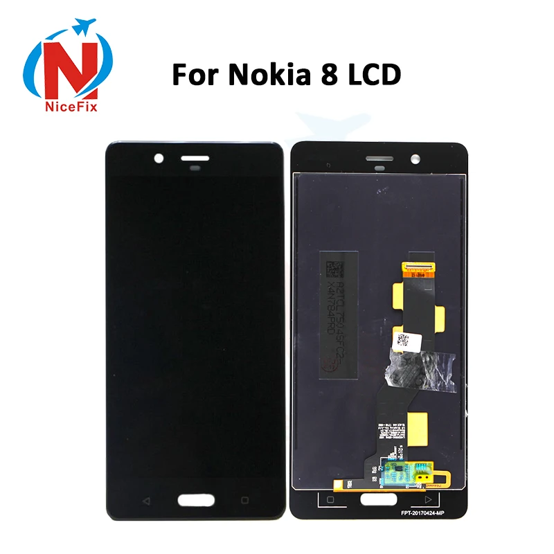 

For Nokia 8 LCD Display with Touch Screen Digitizer Assembly Black for Nokia 8 lcd display with adhesive