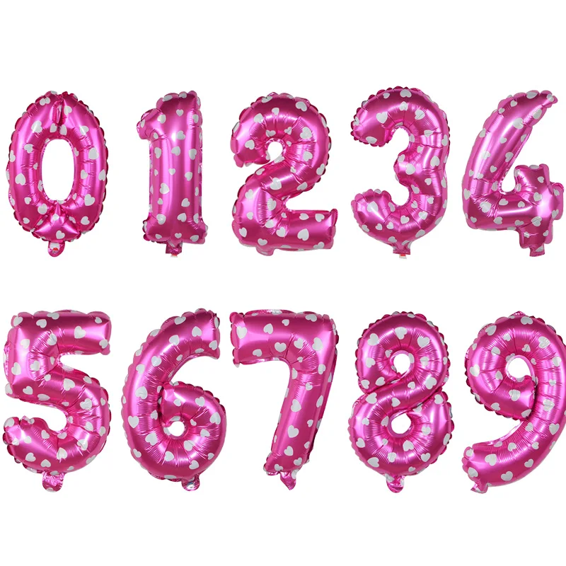 10 цветов 32 дюйма 32 дюйма цифры шар День Рождения украшения Детские сувениры Рождественская вечеринка День рождения воздушные шары из фольги в виде цифр воздушный шар - Цвет: printed pink