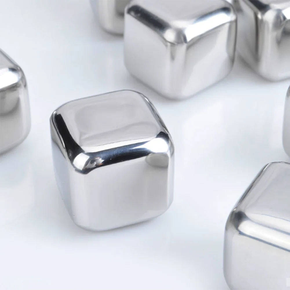 

Whiskey Ice Cubes Stainless Steel Whiskey Stones Chillers 1x1x1inch Glacier Gift Drinking Home Barware Reusable Health Drink