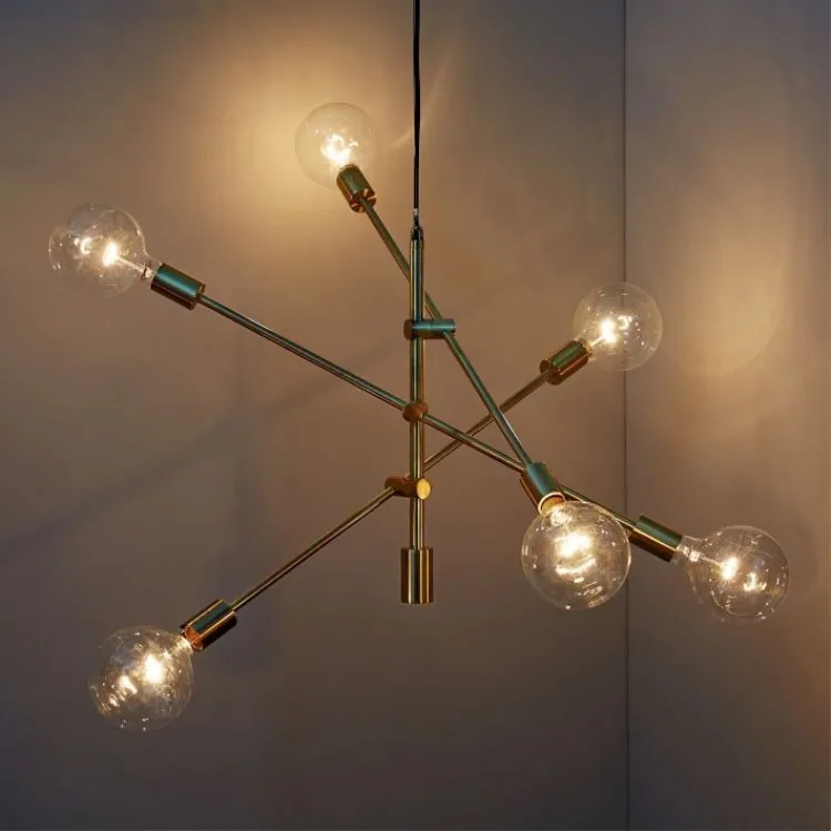 Скандинавский светодиодный подвесной светильник в художественном стиле для столовой постмодерн, черный/золотой светильник для гостиной