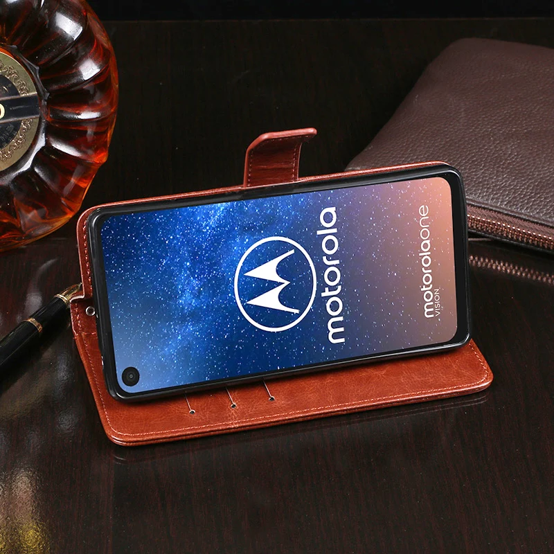 Для Motorola Moto One Vision Чехол-Кошелек Флип Бизнес Кожаный чехол для телефона для Moto One Vision xt1970. чехол Аксессуары