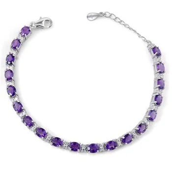 

Direct Selling Qi Xuan_Purple Stone Elegant Bracelets_S925 Solid Silver Purple Stone Bracelets_Manufacturer Directly Sales