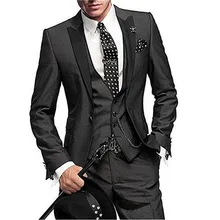 2019 новейший дизайн пальто брюки зеленый мужской костюм Slim Fit 3 штуки куртка, смокинг стильные костюмы для жениха на заказ Выпускной вечерние ...(China)