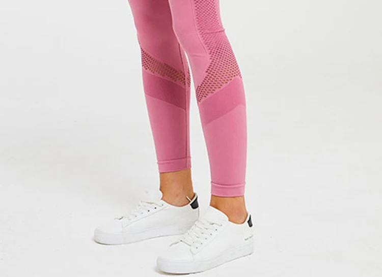 Sevencolorfit женские бесшовные легинсы с высокой талией, желтые, розовые, черные, сетчатые, открытые, сексуальные, для спортзала, спорта, фитнеса, колготки, длинные штаны