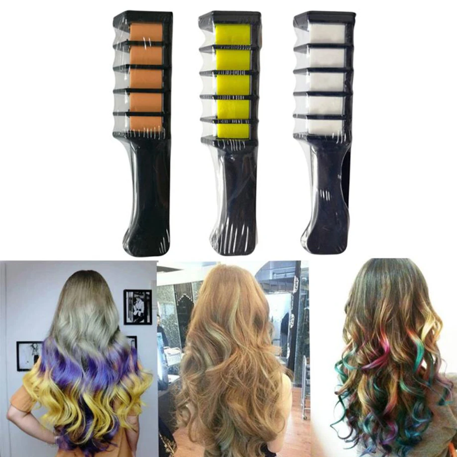 

New Disposable Hair Comb Temporary Hair Chalk Dye Powder With Comb Salon Hair Mascara Crayons DIY Hair Care