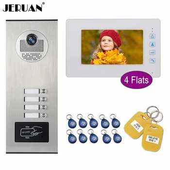 

JERUAN 7 Inch Video Doorbell Door Phone Entry Intercom System Kit White Monitor HD Access RFID Camera 4/5/6/8/10/12 Apartments