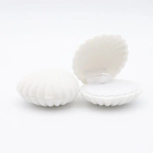 Caja de anillo de compromiso de terciopelo con forma de concha para pendientes, collar, pulsera, exhibición de joyería, caja de regalo, 1 unidad Caja de anillo de compromiso de terciopelo con forma de concha para pendientes, collar, pulsera, exhibición de joyería, caja de regalo, 1 unidad