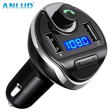 ANLUD Bluetooth Transmisor de Radio Reproductor de MP3 Transmisor Inalámbrico de FM Cargador de Coche con Dos Puertos USB Manos Libres Bluetooth Kit de Coche