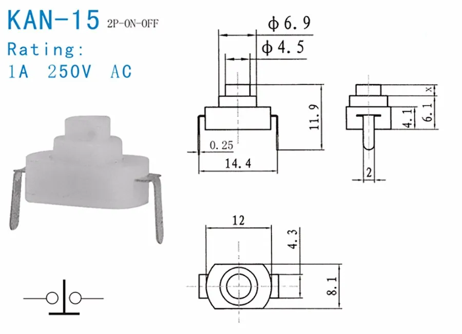 200 шт. AC 250 V 1A черный вкл. Выкл. нажимная Мини-кнопка переключатель для электрического факела 2 p самоблокирующийся Изогнутый Фонарик Switchs