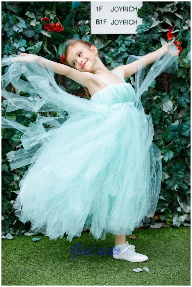 

2Y-8Y Girl Flower Tutu Dress ,Holiday , birthday Dressre Girls wedding dress Blue Catwalk Show Birthday Princess Tutu