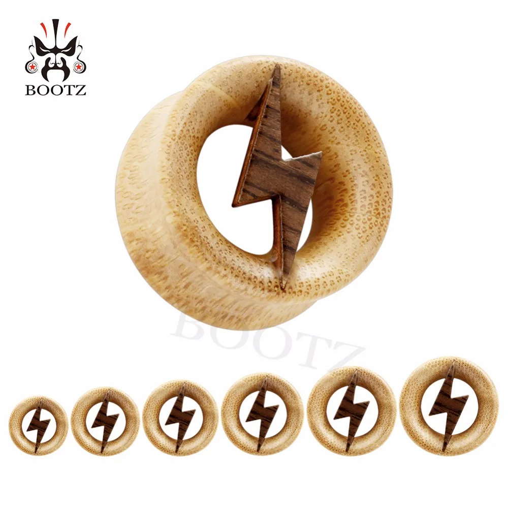 Free shipping bamboo wood plugs and tunnels ear gauges piercing body