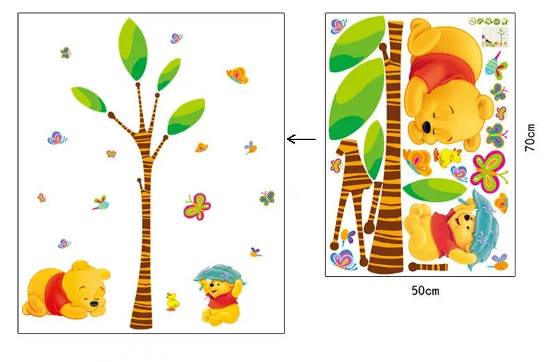 3D детский медведь мультфильм Винни Пух Тигра Животные наклейки на стену для детей Детская комната классный Декор наклейки подарки плакат - Цвет: 4