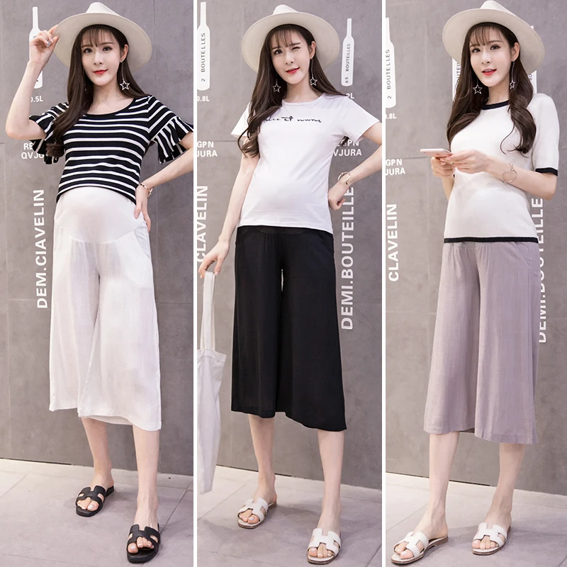 Maternity pants summer Casual Pants Loose Comfy Belly Support Pants