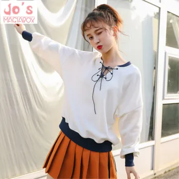 

Ulzzang Sweatshirts Womens Long Sleeve Hoodies Sweatshirts Oversized Tracksuits Harajuku Hooded Pullovers Tops White Lace