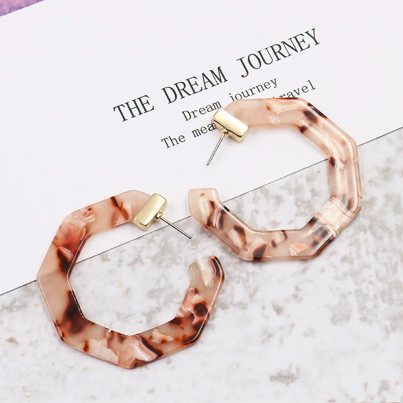 

trendy 2019 classic earrings for women acrylic alloy open earing circle geometric earrings drop dangle acetate party jewelry