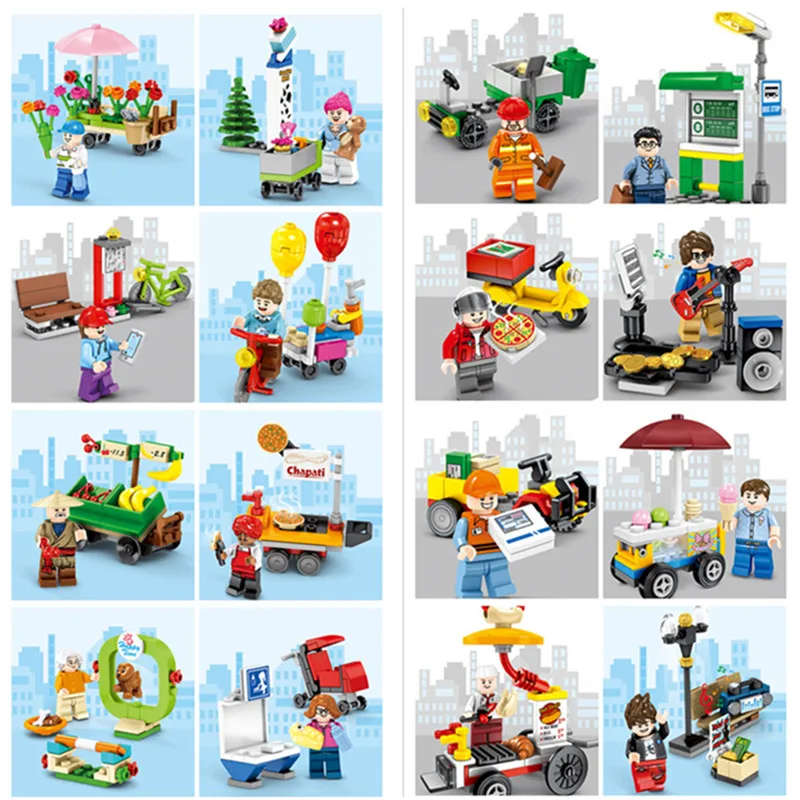 

16Pcs Creator City Street View Mini Street Girl Friends Figures Building Blocks Bricks Assembled DIY Toy Compatible With Lego
