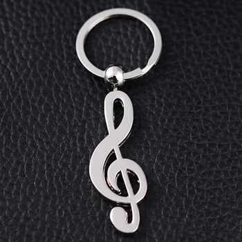 10PCS Fashion Musical Note Keychains Sleutelhanger Creative Metal Key Holder Car Keyfobs Porte Clef Charm Jewelry Gift J001