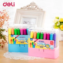 Deli 12 цветов/набор штамп для росписи акварельных ручек, двухконцевые цветные маркеры для рисования эскизов, принадлежности для художника