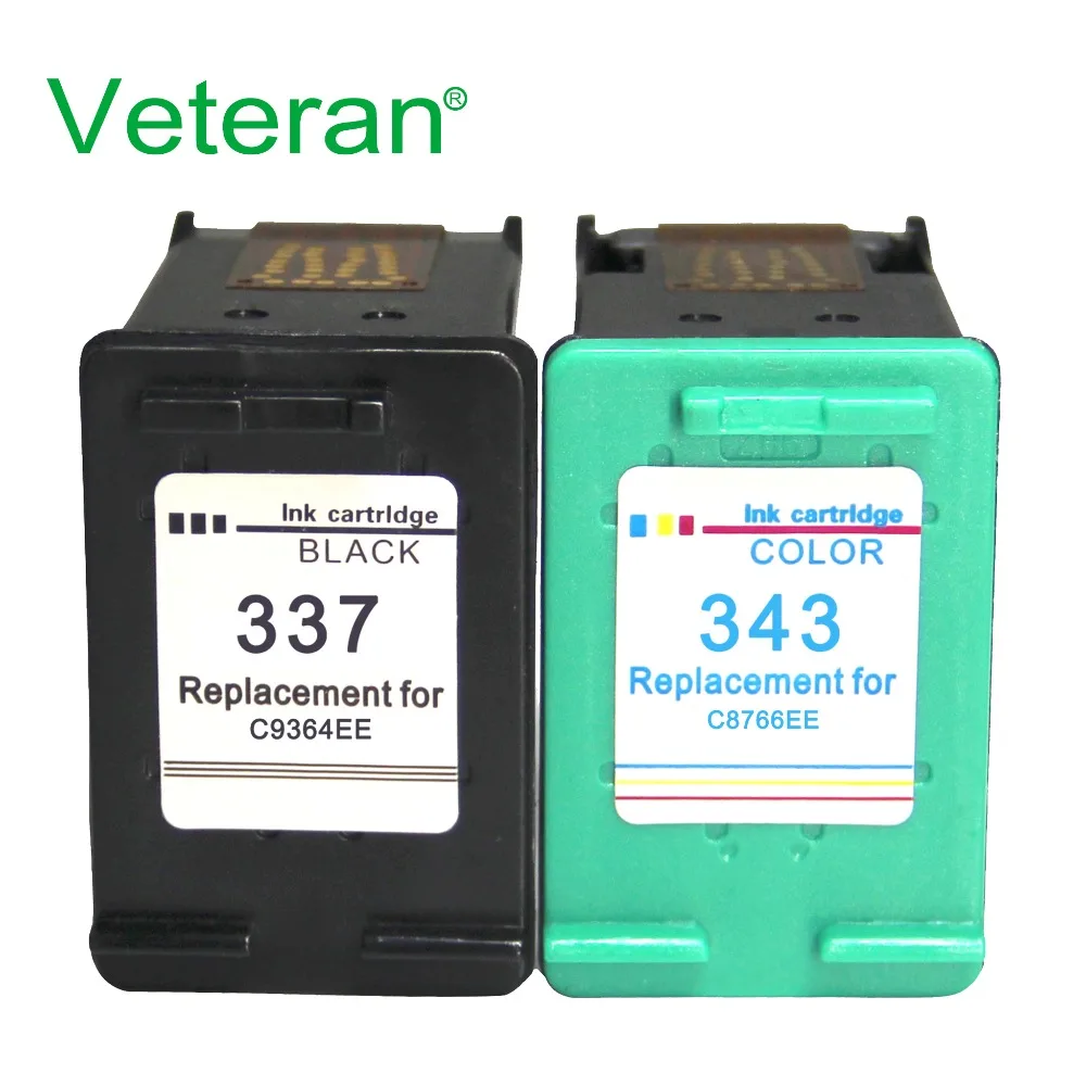 

Veteran 337 343 Ink Cartridges Compatible for hp337 hp343 C8766EE C9364EE for hp PSC 1500 1510 1600 1610v 2350 2353 2355 Printer