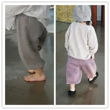 Summer Baby Girls Bloomer Cotton Children Kids Elastic Waist Pants Korean Style 6 Colors Infant Girls Boys Solid Pants