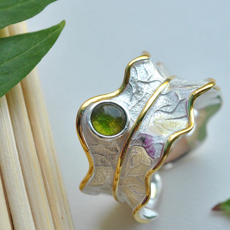 Lotus Fun реальные 925 серебро Натуральный камень ручной работы Fine Jewelry Пион цветок