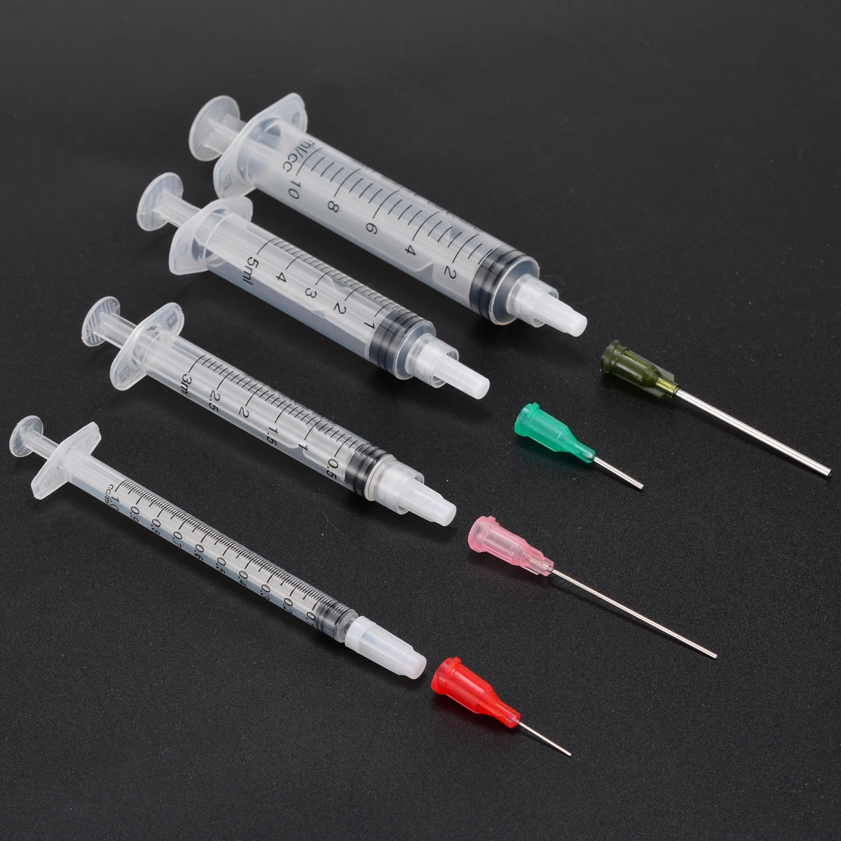 

4 Pieces Syringe 1-10ml Syringes With 4pcs 14G-25G Blunt Tip Needles And Caps For Essential oil Making Industrial Dispensing