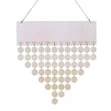 2018 Wooden Family Friends Date Mark Reminder Sign DIY Hanging Blank Calendar Board High Quality