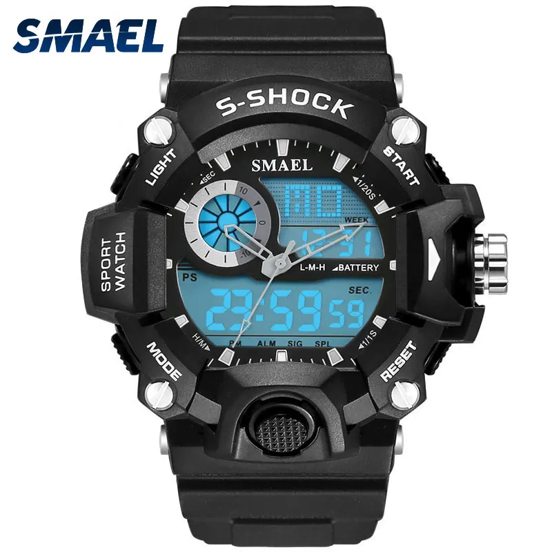 

Fashion Watches Men Digital LED Backlight Original Sport Outdoor Waterproof Automatic Date Mechanical Dual Time Hot Selling 1385