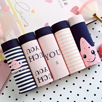 

5PCS/lot Women Panties Sexy Cotton Underwear Cute Printed Intimate Plus Size Briefs Breathable pink Underpants lingerie