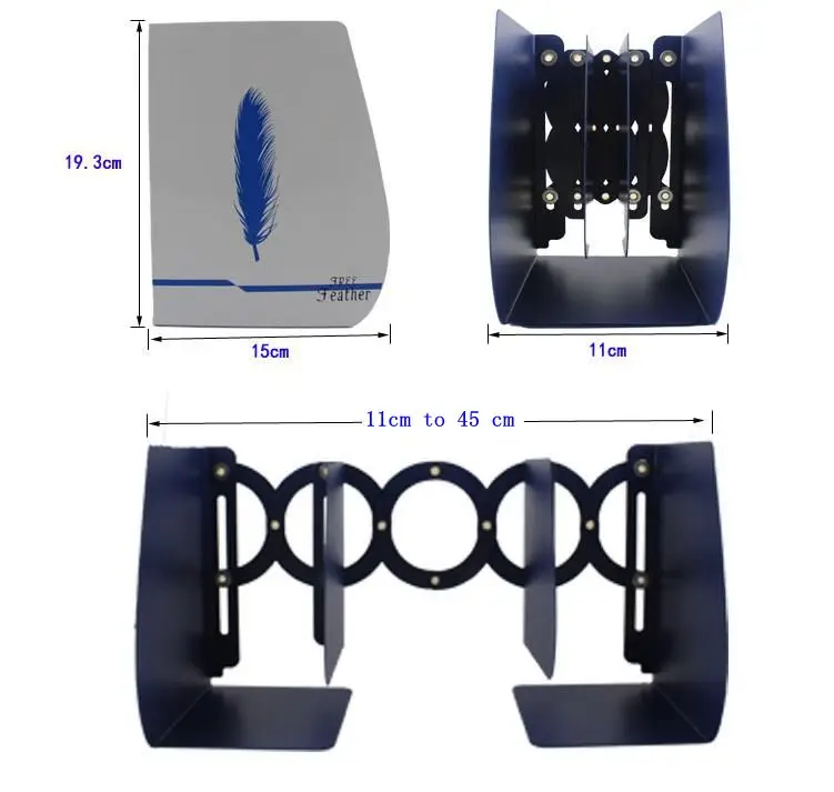 11-45 см выдвижной книжный конец корейский стиль металлические растягивающиеся книжные концы расширение-тип Sujetalibros случайный узор