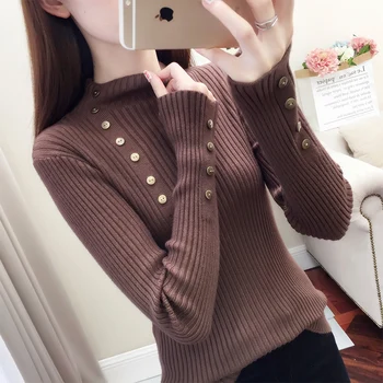 

version, self-cultivation, pure color knitted sweater, 2018 autumn and winter new style long sleeved jumper sweater.