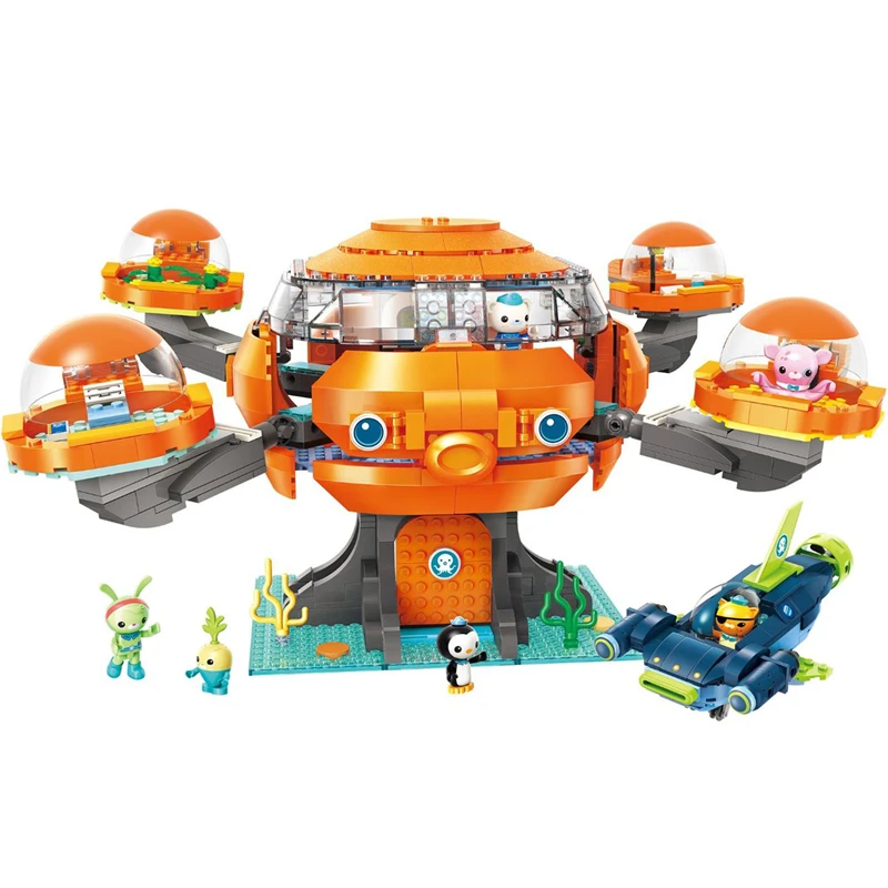

ENLIGHTEN Ideas Octopod Base 2 Ship Yacht Octonaut Cartoon Building Blocks Sets Bricks Model Toys Kids Compatible Legoings duplo