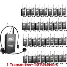 Takstar WTG-500/WTG 500 Беспроводная система гида UHF 6 выбираемых каналов 100 м Рабочий диапазон 1 передатчик+ 40 приемников